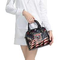 America Turns 250 Happy 50th Birthday Shoulder Handbag Patriotic Eagle US Flag Distressed Splatter