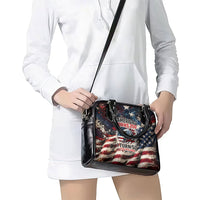 America Turns 250 Happy 50th Birthday Shoulder Handbag Patriotic Eagle US Flag Distressed Splatter