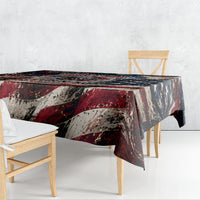 America Turns 250 Happy 50th Birthday Tablecloth Patriotic Eagle US Flag Distressed Splatter