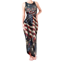 America Turns 250 Happy 50th Birthday Tank Maxi Dress Patriotic Eagle US Flag Distressed Splatter