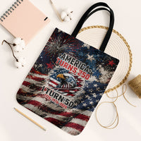 America Turns 250 Happy 50th Birthday Tote Bag Patriotic Eagle US Flag Distressed Splatter