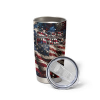 America Turns 250 Happy 50th Birthday Tumbler Cup Patriotic Eagle US Flag Distressed Splatter