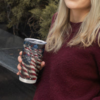 America Turns 250 Happy 50th Birthday Tumbler Cup Patriotic Eagle US Flag Distressed Splatter