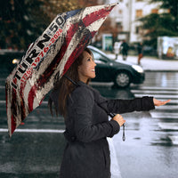 America Turns 250 Happy 50th Birthday Umbrella Patriotic Eagle US Flag Distressed Splatter