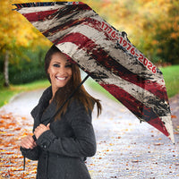 America Turns 250 Happy 50th Birthday Umbrella Patriotic Eagle US Flag Distressed Splatter