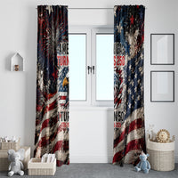 America Turns 250 Happy 50th Birthday Window Curtain Patriotic Eagle US Flag Distressed Splatter