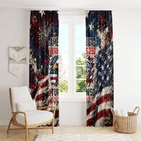 America Turns 250 Happy 50th Birthday Window Curtain Patriotic Eagle US Flag Distressed Splatter