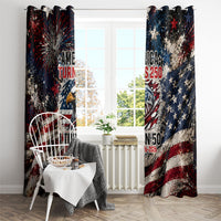 America Turns 250 Happy 50th Birthday Window Curtain Patriotic Eagle US Flag Distressed Splatter