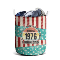 America Vintage 1976 50th Birthday Laundry Basket Retro Sunset Patriotic