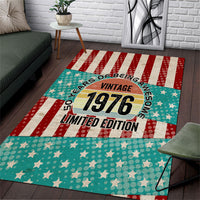 America Vintage 1976 50th Birthday Area Rug Retro Sunset Patriotic