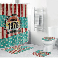 America Vintage 1976 50th Birthday Bathroom Set Retro Sunset Patriotic