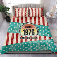 America Vintage 1976 50th Birthday Bedding Set Retro Sunset Patriotic