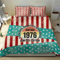 America Vintage 1976 50th Birthday Bedding Set Retro Sunset Patriotic