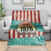 America Vintage 1976 50th Birthday Blanket Retro Sunset Patriotic