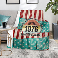 America Vintage 1976 50th Birthday Blanket Retro Sunset Patriotic