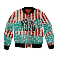 America Vintage 1976 50th Birthday Bomber Jacket Retro Sunset Patriotic