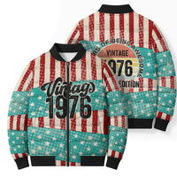 America Vintage 1976 50th Birthday Bomber Puffer Jacket Retro Sunset Patriotic