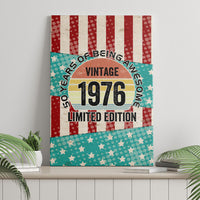 America Vintage 1976 50th Birthday Canvas Wall Art Retro Sunset Patriotic