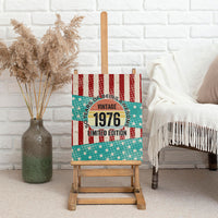 America Vintage 1976 50th Birthday Canvas Wall Art Retro Sunset Patriotic