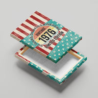 America Vintage 1976 50th Birthday Canvas Wall Art Retro Sunset Patriotic