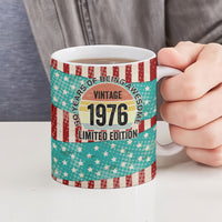 America Vintage 1976 50th Birthday Ceramic Mug Retro Sunset Patriotic