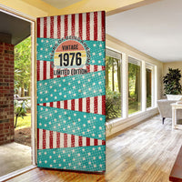 America Vintage 1976 50th Birthday Door Cover Retro Sunset Patriotic