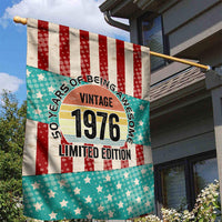 America Vintage 1976 50th Birthday Garden Flag Retro Sunset Patriotic
