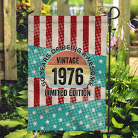 America Vintage 1976 50th Birthday Garden Flag Retro Sunset Patriotic