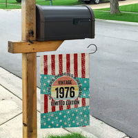 America Vintage 1976 50th Birthday Garden Flag Retro Sunset Patriotic