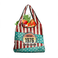 America Vintage 1976 50th Birthday Grocery Bag Retro Sunset Patriotic