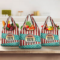 America Vintage 1976 50th Birthday Grocery Bag Retro Sunset Patriotic