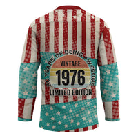America Vintage 1976 50th Birthday Hockey Jersey Retro Sunset Patriotic