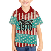 America Vintage 1976 50th Birthday Kid Hawaiian Shirt Retro Sunset Patriotic