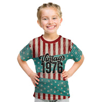 America Vintage 1976 50th Birthday Kid T Shirt Retro Sunset Patriotic