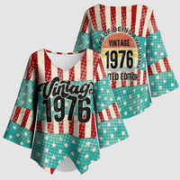 America Vintage 1976 50th Birthday Kimono Sleeve Blouse Retro Sunset Patriotic