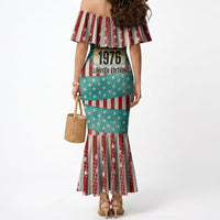 America Vintage 1976 50th Birthday Mermaid Dress Retro Sunset Patriotic
