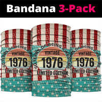 America Vintage 1976 50th Birthday Neck Gaiter Retro Sunset Patriotic