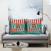 America Vintage 1976 50th Birthday Pillow Cover Retro Sunset Patriotic
