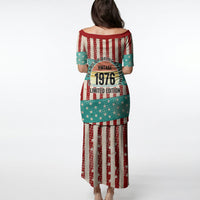 America Vintage 1976 50th Birthday Puletasi Retro Sunset Patriotic
