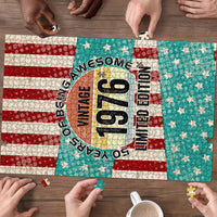 America Vintage 1976 50th Birthday Puzzle Retro Sunset Patriotic