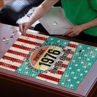 America Vintage 1976 50th Birthday Puzzle Retro Sunset Patriotic