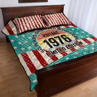 America Vintage 1976 50th Birthday Quilt Bed Set Retro Sunset Patriotic