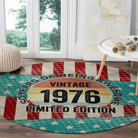 America Vintage 1976 50th Birthday Round Carpet Retro Sunset Patriotic