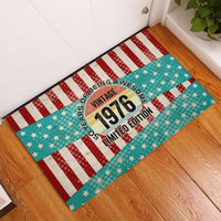 America Vintage 1976 50th Birthday Rubber Doormat Retro Sunset Patriotic
