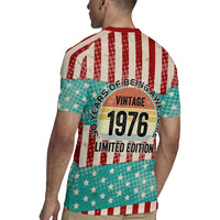 America Vintage 1976 50th Birthday Rugby Jersey Retro Sunset Patriotic