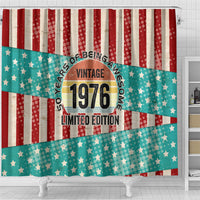 America Vintage 1976 50th Birthday Shower Curtain Retro Sunset Patriotic