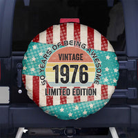 America Vintage 1976 50th Birthday Spare Tire Cover Retro Sunset Patriotic
