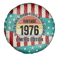 America Vintage 1976 50th Birthday Spare Tire Cover Retro Sunset Patriotic