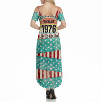 America Vintage 1976 50th Birthday Summer Maxi Dress Retro Sunset Patriotic