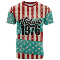 America Vintage 1976 50th Birthday T Shirt Retro Sunset Patriotic